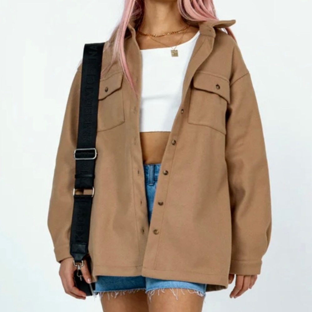 Princess Polly Mila Shirt in “Beige”